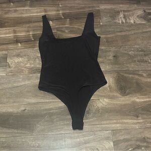 Popular 21 Double Layer Matte Womens Sleeveless Square Neck Bodysuit Sz S BX8091